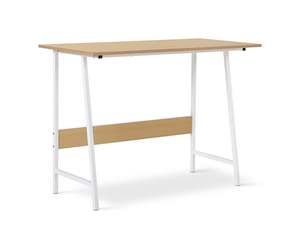 Desk: Daniel 100cm Computer Desk - Maple + White