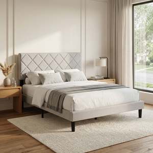 Drift Double Bed Frame - Light Taupe