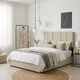 Strada Double Bed Frame with 4 Drawers - Beige