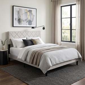 Preorder: Drift Queen Bed Frame - Light Taupe
