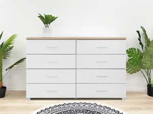 Bram Tallboy 8 Drawer Chest Dresser - Oak