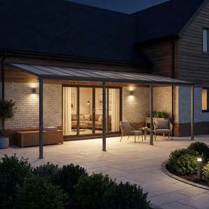 Patio Canopy 20' x 10' ft - 6.18 x 3.03 x 2.58M - Charcoal Grey