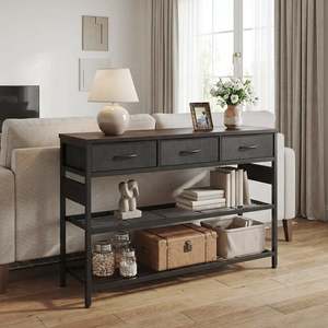Slideshow Sale 1: Shrike Console Table with 3 Drawers - Black Walnut
