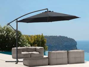 Furniture: Toughout Kauri Outdoor Cantilever Umbrella 3m - Black