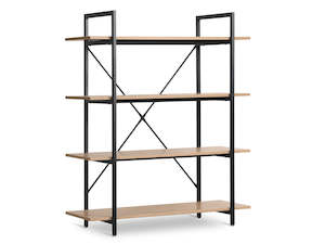 Furniture: NATRON 4 Tier Bookshelf - OAK