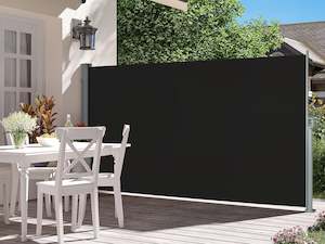 Toughout 1.6m x 3m Retractable Side Awning Screen Shade - Black