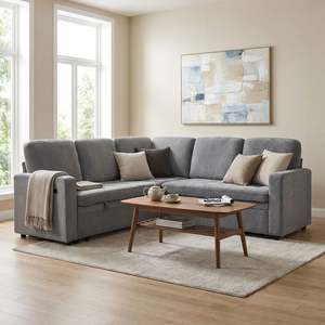 Block Promotion 2: Haven L-Shaped Sofa Bed with Storage - Dark Grey