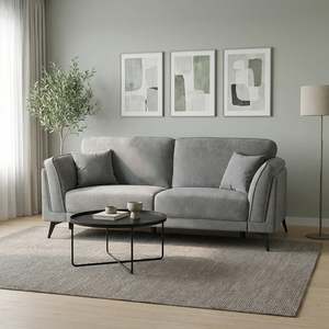 Block Promotion 2: Brulo Linen 3 Seater Sofa - Grey