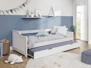 Kids Beds: Laila Wooden Trundle Bed - Single