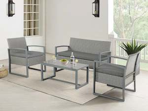 Hatton 4 Piece Metal Outdoor Sofa Set - Grey