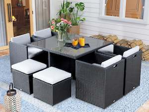 Caicos 9 Piece Outdoor Rattan Furniture Sofa Set