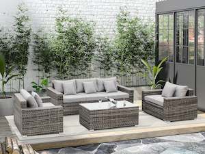 Outdoor Sofa Set: Palawan 4 Piece Rattan Outdoor Furniture Sofa Set