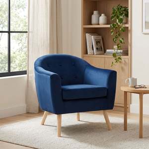 Block Promotion 4: Millo Velvet Armchair - Dark Blue