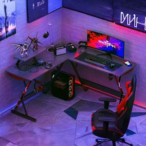 Products: Grant Gaming Corner Desk with Monitor Stand - Carbon Black