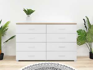 Bram Tallboy 8 Drawer Chest Dresser - Oak