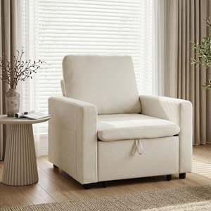Nest Linen 1 Seater Sofa Bed - Cream