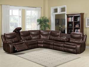 New Arrival: Mandan Manual Recliner Corner Sofa - Brown