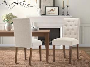 Lucia Upholstered Dining Chair - Set of 2 - Beige