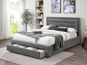 Bedroom: Walter Queen Bed Frame with Storage - Grey