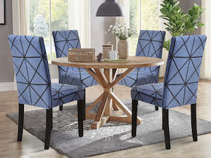 Living Room: Dining Chair Cover - Set of 4 - Grid