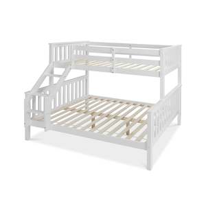 Kids Bunks And Trundles: Dome Wooden Triple Bunk Bed - White
