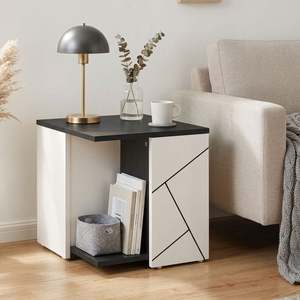 Side Tables: Dustin Side Table - Oak Grey + White