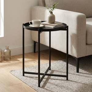 Side Tables: Ellison Round Side Table Coffee Table - Black