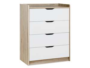 Homepage Sale 13: Haley 4 Drawers Tallboy - Oak + White