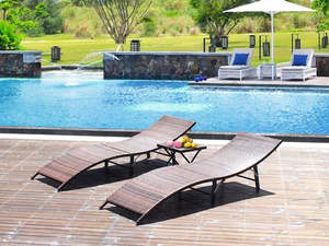 Basics Collection: BALI Outdoor Folding Sun Lounger Set 3PCS