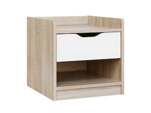 Haley Bedside Table - Oak + White