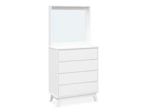 Mason 4 Drawers Dresser with Mirror - White