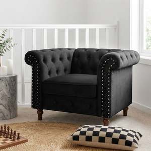 On Sale: Chesley Velvet Occasional Chair - Black