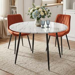 On Sale: Elijah 120cm Round Dining Table - Marble
