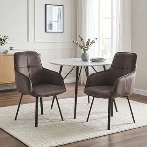 On Sale: Elora Swivel Velvet Dining Chair - Set of 2 - Brown