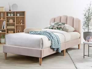 Beds: Daisy Single Bed Frame - Champagne Pink