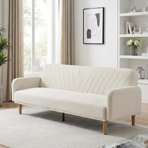 Preorder: Kiri 3 Seater Sofa Bed - Beige