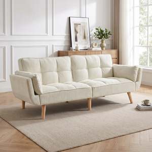 Preorder: Puna 3 Seater Sofa Bed - Dark Beige
