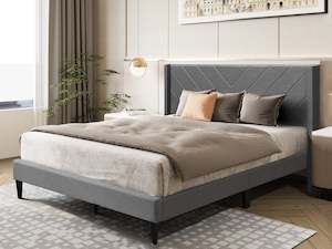 Bassie Double Bed Frame - Light Grey