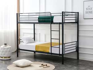 Beds: Owen Single Metal Bunk Bed Frame - Black