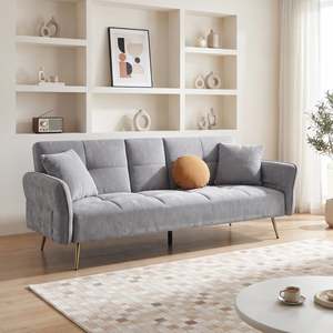 Preorder: Forest 3 Seater Sofa Bed with Cup Holder - Dark Grey