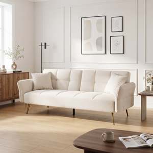 Forest 3 Seater Sofa Bed with Cup Holder - Beige