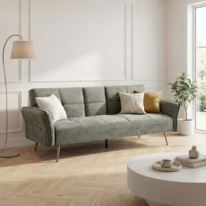 Forest 3 Seater Sofa Bed with Cup Holder - Green
