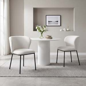 Dune Boucle Dining Chair - Set Of 2 - White