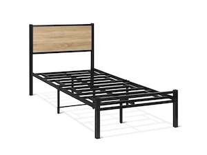 Bella Single Bed Frame - Oak + Black