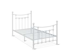 Block Promotion 3: Gingera Single Metal Bed Frame - White
