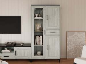 Scottie Storage Cabinet - White Oak + Black