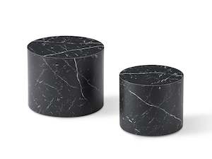 Leslie Round Side Table - Set of 2 - Black