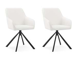 Homepage Sale 1: Ramona Swivel Dining Chair - Set of 2 - White + Black