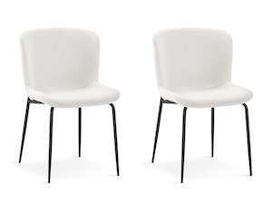 Rayne Dining Chair - Set of 2 - Beige + Black