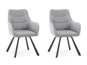Homepage Sale 1: Malaya Swivel Dining Chair - Set of 2 - Bluish Grey + Black